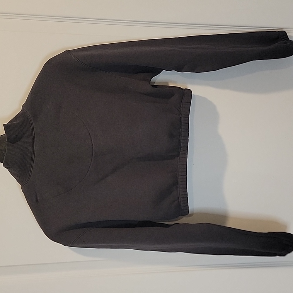 Adidas Cropped Half-Zip Sweatshirt, Dark Grey, Small, NWOT - Picture 9 of 9